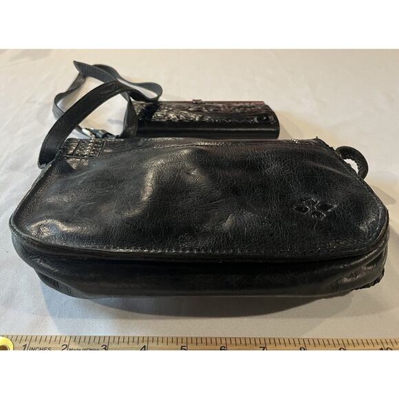 PATRICIA NASH Beaumont Leather Crossbody Beaumont Flap + Cauchy Wallet Black - Picture 6 of 16